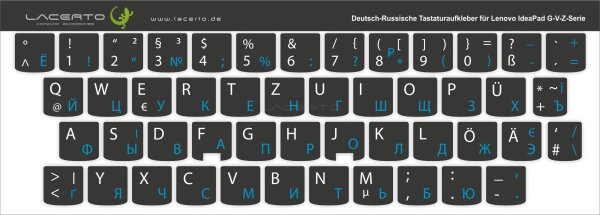 Russisch-Deutsche Tastaturaufkleber für Lenovo IdeaPad, G-V-Z Serie, laminiert