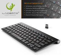 Russisch-Deutsche kabellose Funk 2,4GHz Tastatur Lacerto BELA-DR568 Slim