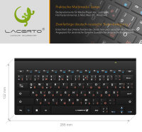 Russisch-Deutsche kabellose Funk 2,4GHz Tastatur Lacerto BELA-DR568 Slim