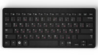 Russisch-Deutsche Tastaturaufkleber für Laptop 14x14mm, laminiert Rosa-Schwarz