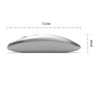 Lacerto | Kabellose wiederaufladbare Maus, 2.4G Wireless + BT | Farbe: Silber