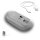 Lacerto | Kabellose wiederaufladbare Maus, 2.4G Wireless + BT | Farbe: Silber