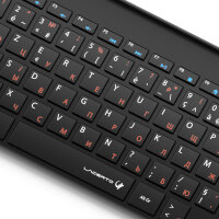 Bilinguale Russisch-Französische Kabellose 2,4 GHz Multimedia AZERTY Tastatur, Clavier sans fil bilingue Français-Russe, Russian-French Wireless Keyboard