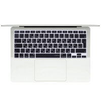 Russische / Deutsche Silikon Abdeckung kompatibel mit MacBook Air 13.3" (A2179 - Release 2020 / A2337 M1) - SCHWARZ