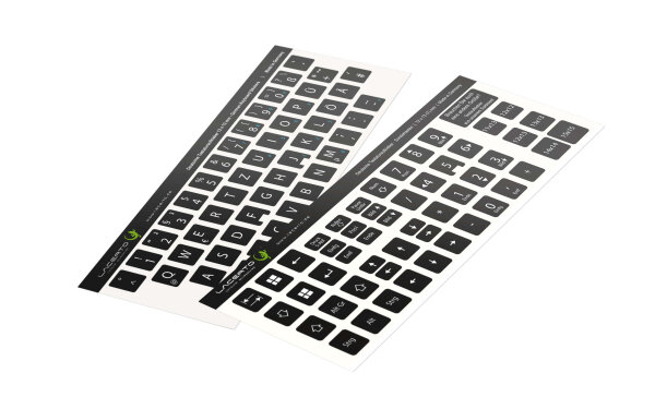 12x13 mm | Deutsche Aufkleber für PC & Laptop Tastaturen | Set inkl. Zusatztasten | Schwarz