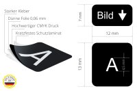 12x13 mm | Deutsche Aufkleber für PC & Laptop Tastaturen | Set inkl. Zusatztasten | Schwarz