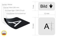 12x13 mm | Deutsche Aufkleber für PC & Laptop Tastaturen | Set inkl. Zusatztasten | Silber