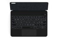 Deutsche Tastatur für iPad 10,9“ 2022-10. Gen (A2696/A2777/A2757) mit großen beleuchteten Buchstaben, für Senioren, Kinder & Sehbehinderte, Multi-Touch Trackpad | SCHWARZ | MAGIO-DG823