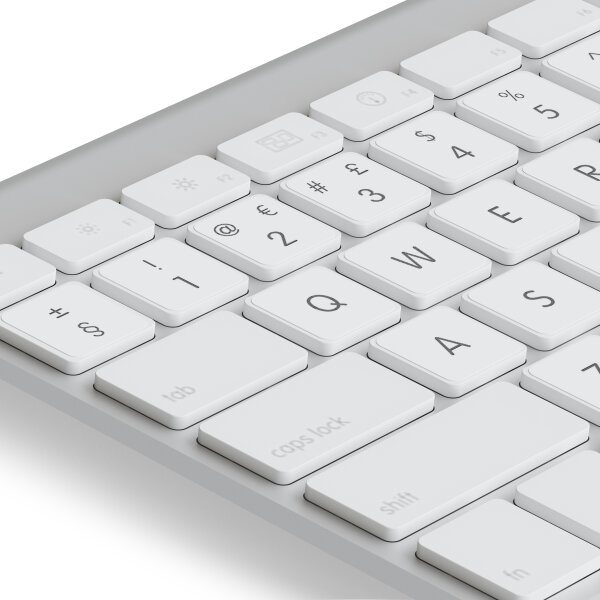 Englische Aufkleber für Magic Keyboard des iMac | 14x14 mm | Weiß