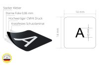 Englische Aufkleber für Magic Keyboard des iMac | 14x14 mm | Weiß